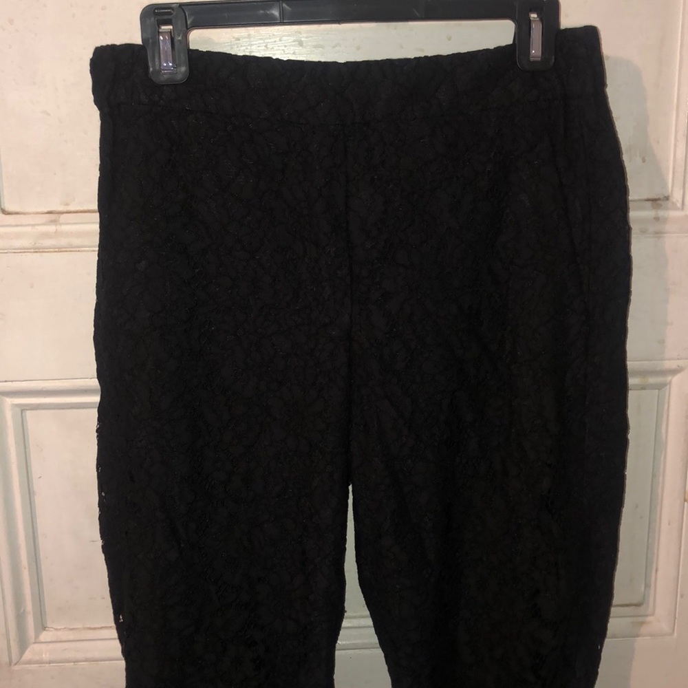 J.Crew Easy Pant in Lace, Black size 6
